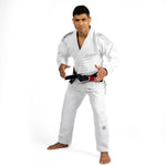 BJJ Gi Tatami Fightwear Estilo Black Label bianco-grigio