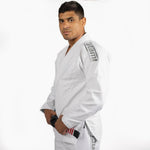 BJJ Gi Tatami Fightwear Estilo Black Label bianco-grigio