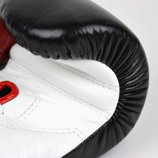 Guantoni Fairtex PRO Training Mexican Style BGL7 Nero-Bianco-Rosso con lacci