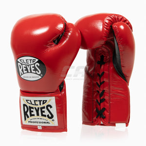 Boxhandschuhe Cleto Reyes Professionelle CB2 Rot-Schwarz mit Schnürsenkeln 