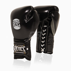 Cleto Reyes Traditionelle Trainingsboxhandschuhe CE4 Schwarz-Silber mit Schnürung