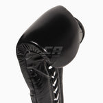 Cleto Reyes Traditionelle Trainingsboxhandschuhe CE4 Schwarz-Silber mit Schnürung