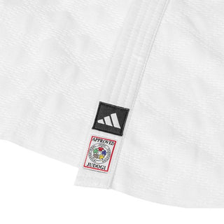 Weißer Judogi Adidas J730 Meister III IJF Schlankheitsanzug