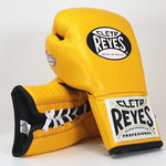 Boxhandschuhe Cleto Reyes Safetec CB4 Gelb mit Schnürsenkeln