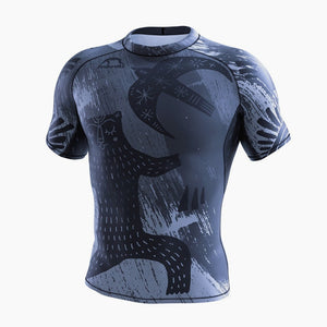 Rashguard Manto Livings maniche corte Grigio-Combat Arena